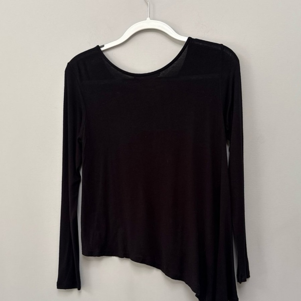 Bcbgeneration Black Asymmetrical Long Sleeve Blou… - image 3